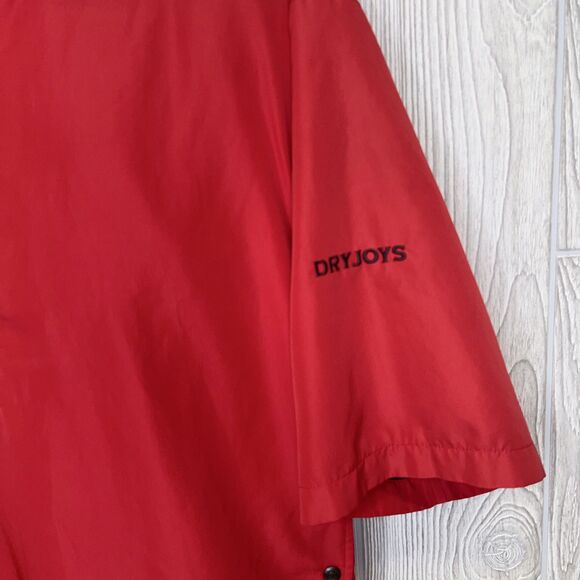 Dryjoys By Footjoy 1/2 Zip Rain Jacket Shirt Short Sleeves Men's Size Large Red - Picture 5 of 12
